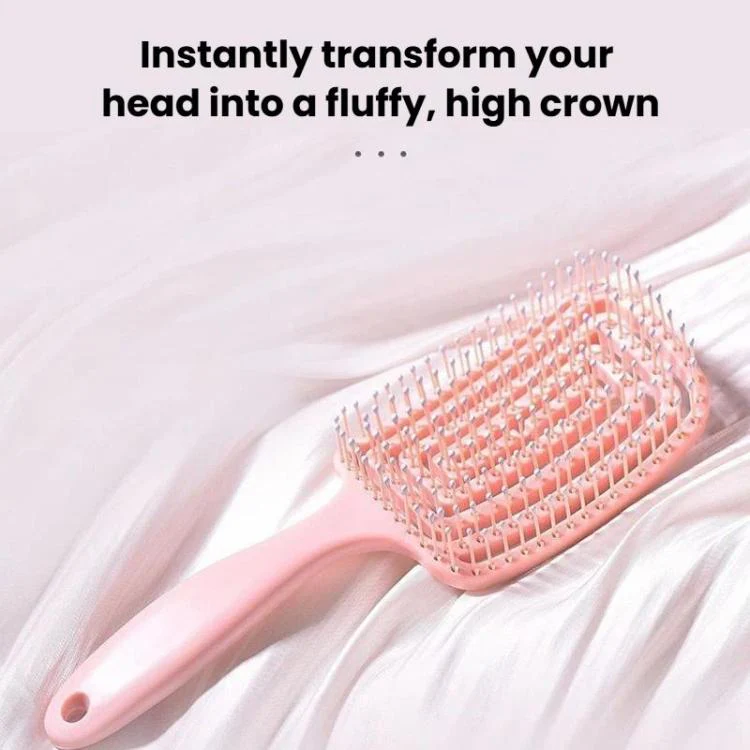 Household Hollow Rib Hair Massage Comb Multifunctional Fluffing Comb For Volumizing The Crown(Pink) - Image 2