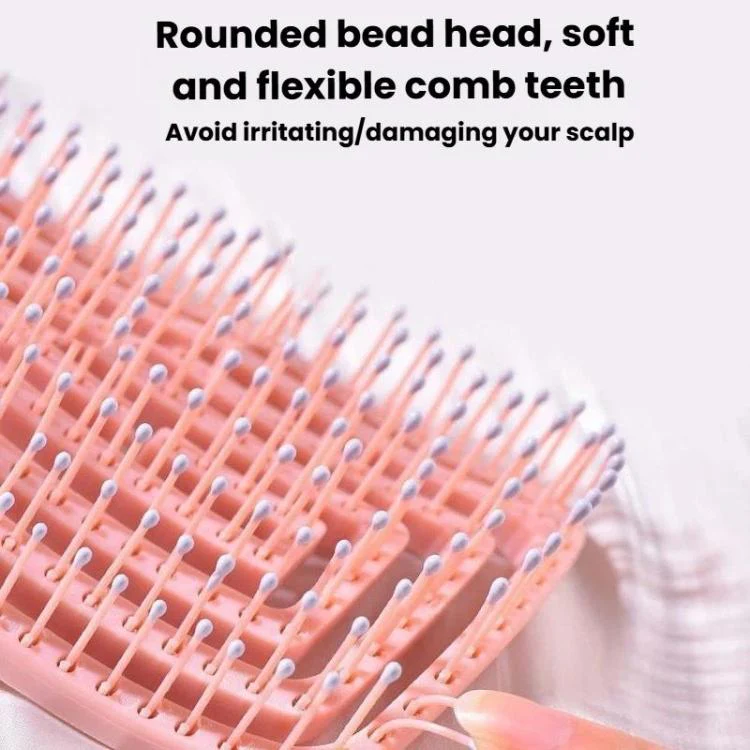 Household Hollow Rib Hair Massage Comb Multifunctional Fluffing Comb For Volumizing The Crown(Pink) - Image 3