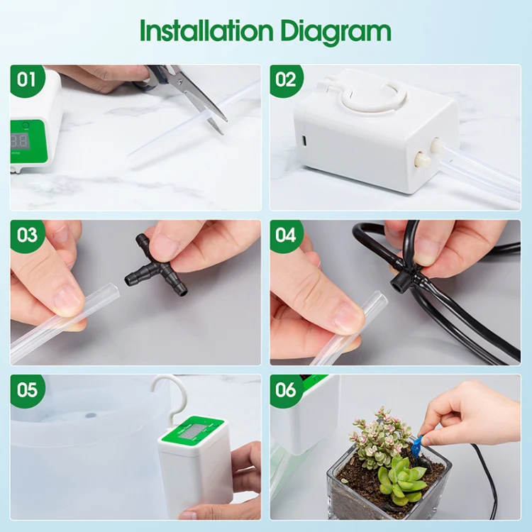 Household Intelligent Drip Irrigation Automatic Watering Timing Machine, Specification: Water 2 Potted Plants - Image 14