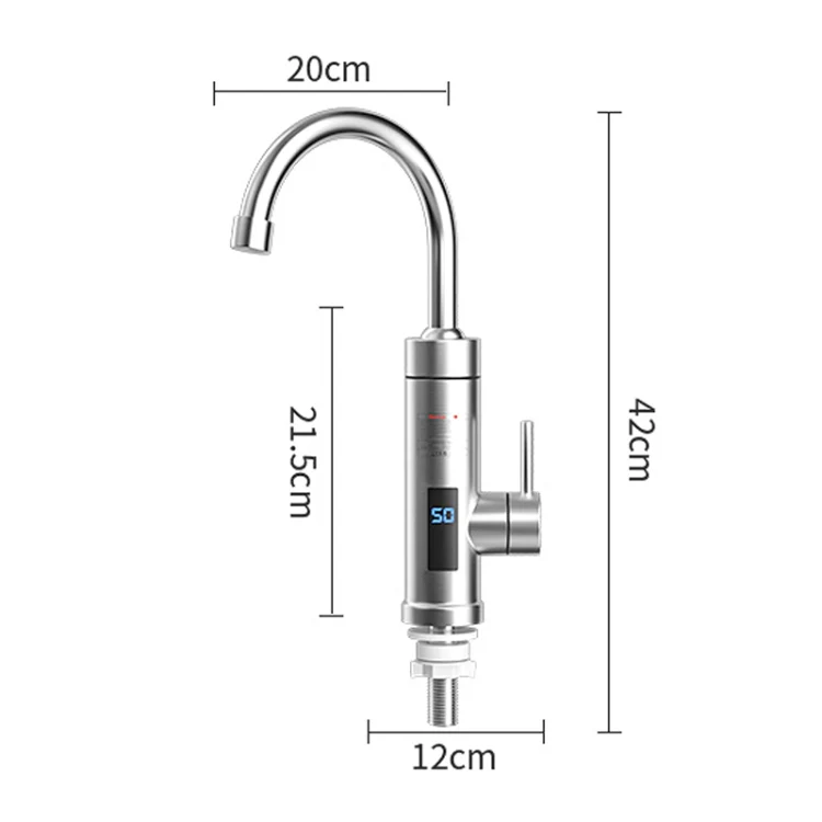 Household Kitchen Electric Hot Water Fauce EU Plug, Style: Stainless Steel Type - Image 3