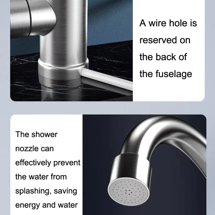 Household Kitchen Electric Hot Water Fauce EU Plug, Style: Stainless Steel Type - Image 5