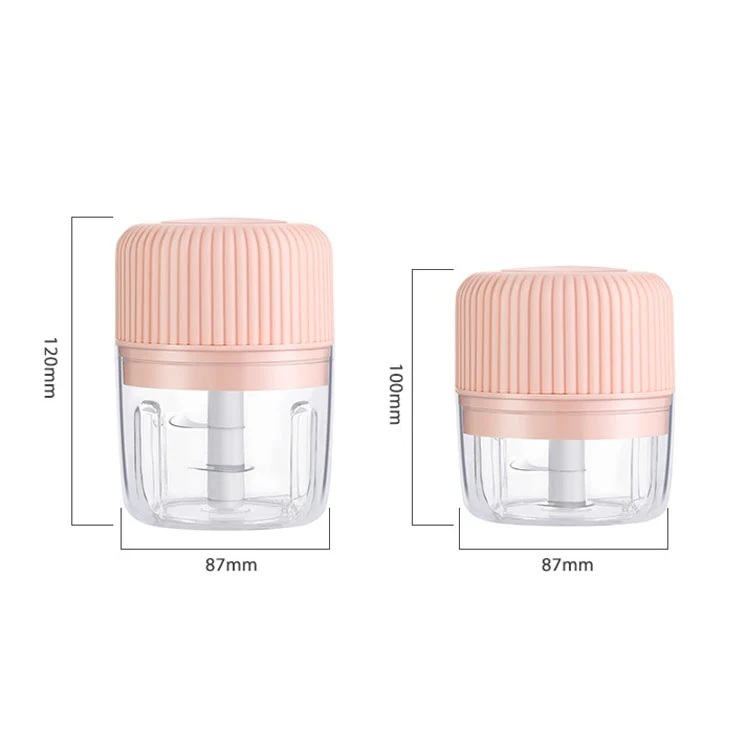 Household Vegetable Cutting Electric USB Garlic Masher Baby Mini Cooking Machine Baby Food Supplement Machine, Style:250ml(Pink) - Image 2