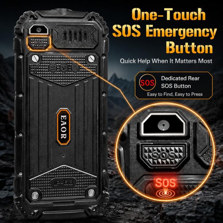 HP219 IP68 Rugged Phone, 2.4 inch, SC6531E, Network: 2G, BT, FM, SOS, Torch, Plug:UK Plug(Black) - Image 8