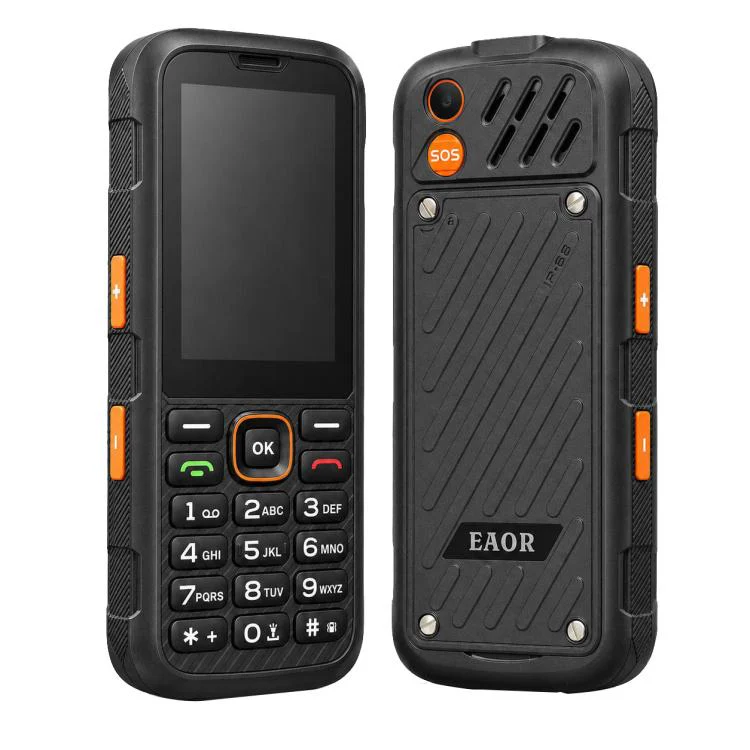 HP290Z 4G IP68 Rugged Phone, 2.8 inch, 3000mAh Battery, Network: 4G, BT, FM, SOS, Torch, With Charging Dock, Plug:US Plug(Black)