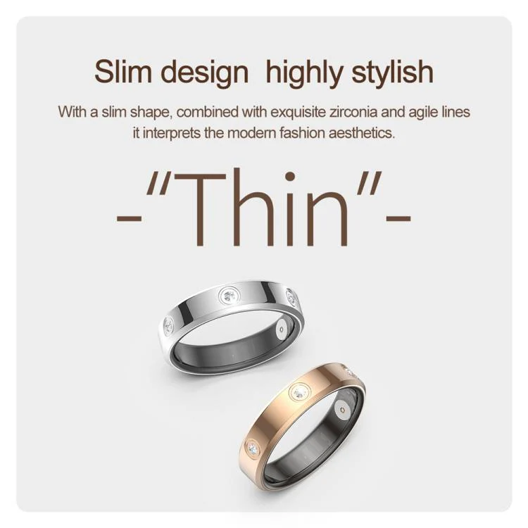 HR01 SIZE 9 Smart Ring, Support Heart Rate / Blood Oxygen / Sleep Monitoring / Female Menstrual Cycle(Silver) - Image 5