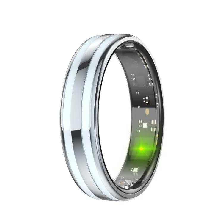 HR02 SIZE 8 Smart Ring, Supports Health Monitoring / Female Menstrual Cycle / Gesture Control(Silver)