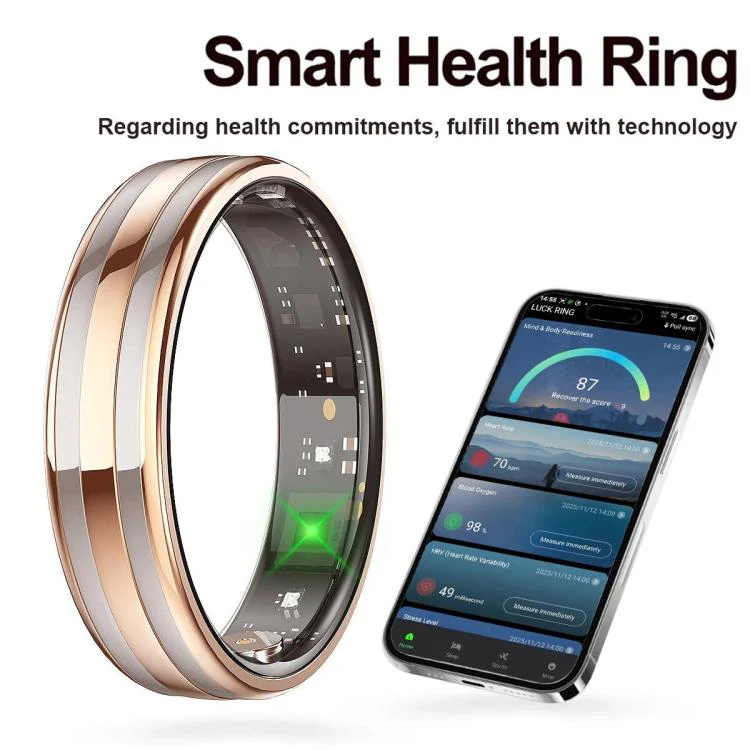 HR02 SIZE 8 Smart Ring, Supports Health Monitoring / Female Menstrual Cycle / Gesture Control(Silver) - Image 4