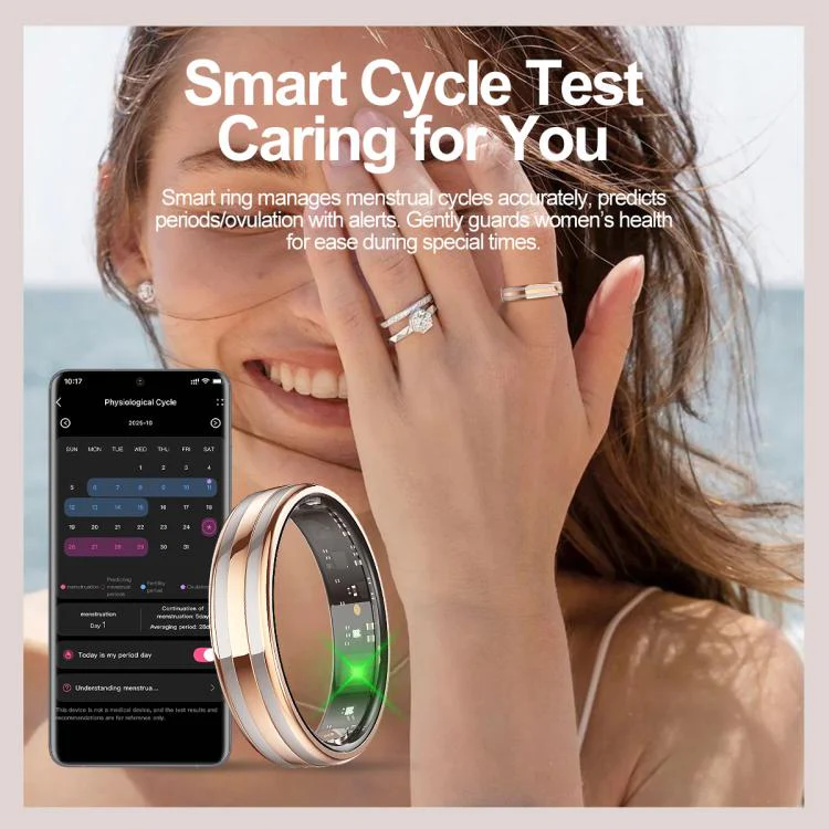 HR02 SIZE 9 Smart Ring, Supports Health Monitoring / Female Menstrual Cycle / Gesture Control(Gold) - Image 7