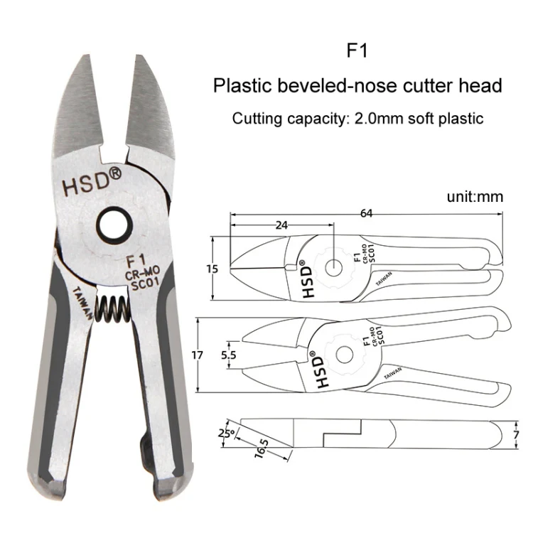 HSD F1 Pneumatic Scissor Blade Cutting Metal Plastic Model Shears Tool - Image 2