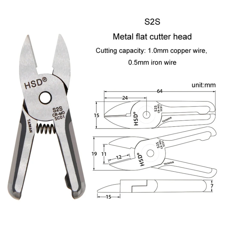 HSD S2S Pneumatic Scissor Blade Cutting Metal Plastic Model Shears Tool - Image 2