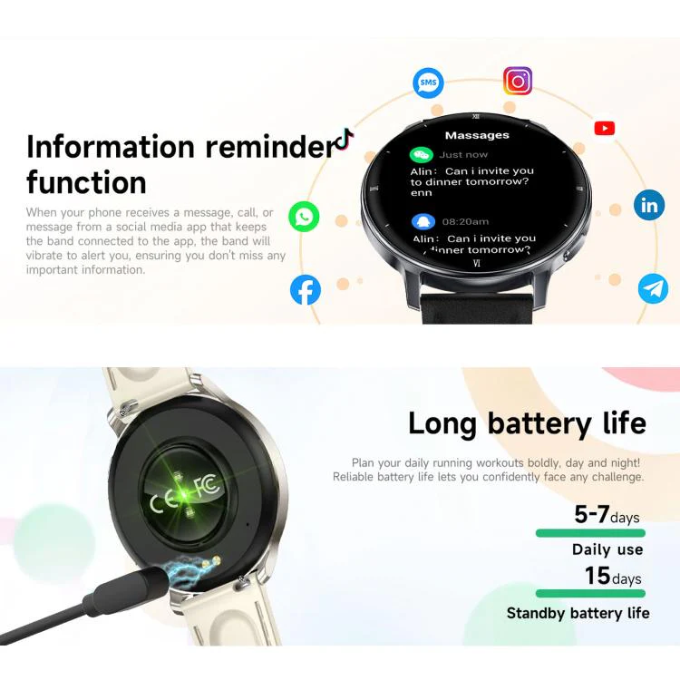 HT39 1.32 inch Ultra-thin Sports Smart Watch Supports Bluetooth Call / Heart Rate / Pressure / Sleep Monitoring(Black) - Image 8