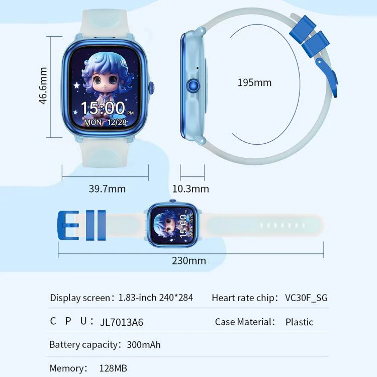 HT40 1.83 inch Children Smart Learning Watch Supports Study Card / Heart Rate / Pressure / Sleep Monitoring(Purple) - Image 13