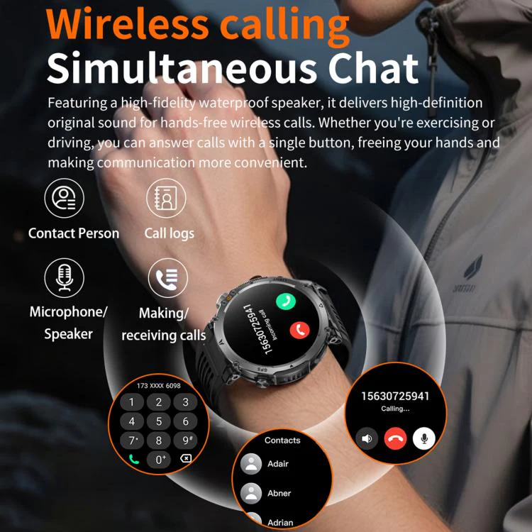 HT42 1.7 inch GPS Sports Smart Watch Supports Bluetooth Call / Heart Rate / Sleep Monitoring(Black) - Image 14