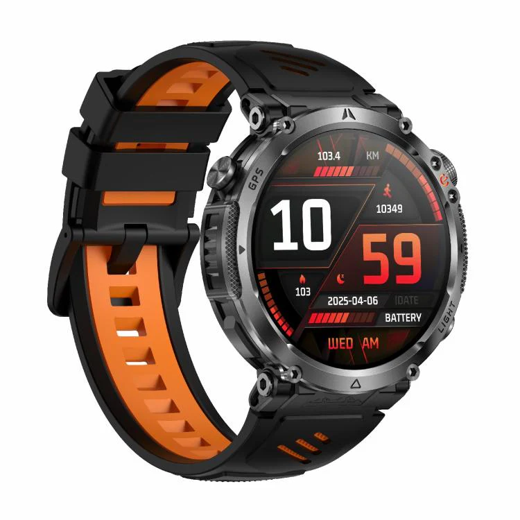HT42 1.7 inch GPS Sports Smart Watch Supports Bluetooth Call / Heart Rate / Sleep Monitoring(Black Orange) - Image 2