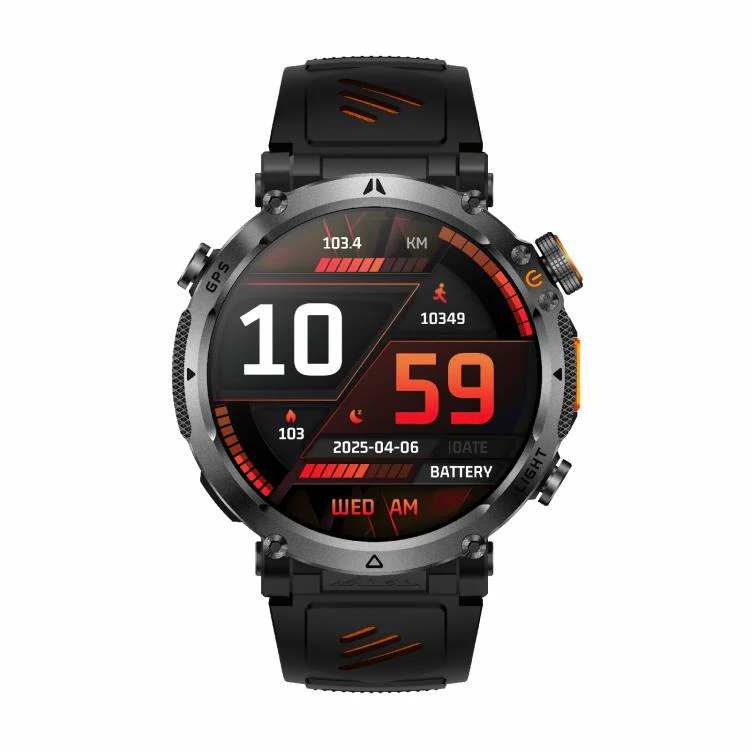 HT42 1.7 inch GPS Sports Smart Watch Supports Bluetooth Call / Heart Rate / Sleep Monitoring(Black Orange) - Image 3