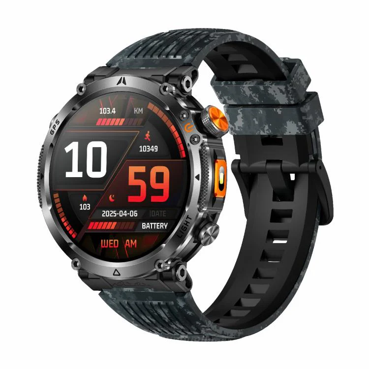HT42 1.7 inch GPS Sports Smart Watch Supports Bluetooth Call / Heart Rate / Sleep Monitoring(Camouflage)