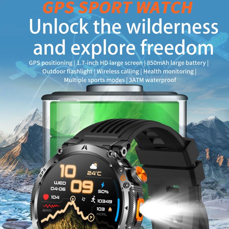 HT42 1.7 inch GPS Sports Smart Watch Supports Bluetooth Call / Heart Rate / Sleep Monitoring(Camouflage) - Image 6