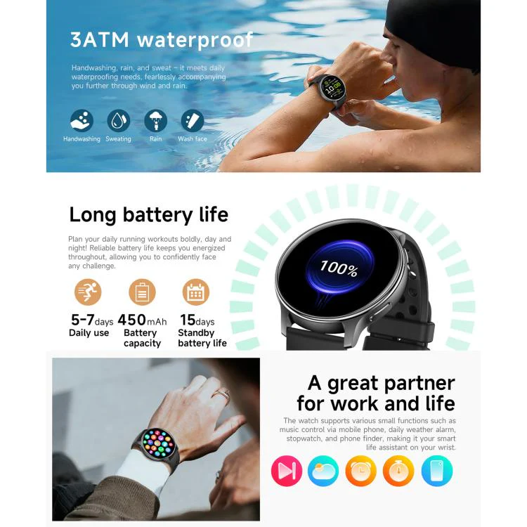 HT43 1.32 inch GPS Ultra-thin Sports Smart Watch Supports Bluetooth Call / Heart Rate / Sleep Monitoring(Champagne Gold) - Image 8