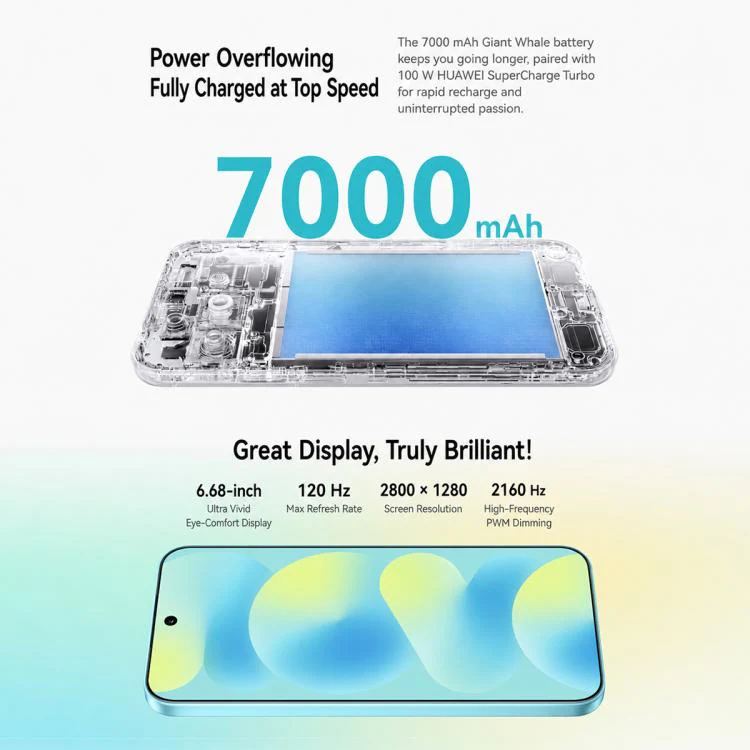 Huawei nova 16, 12GB+256GB, Side Fingerprint Identification, 6.68 inch HarmonyOS 6.1 Kirin 9010S Octa Cora, NFC, OTG, Not Support Google Play (White) - Image 13