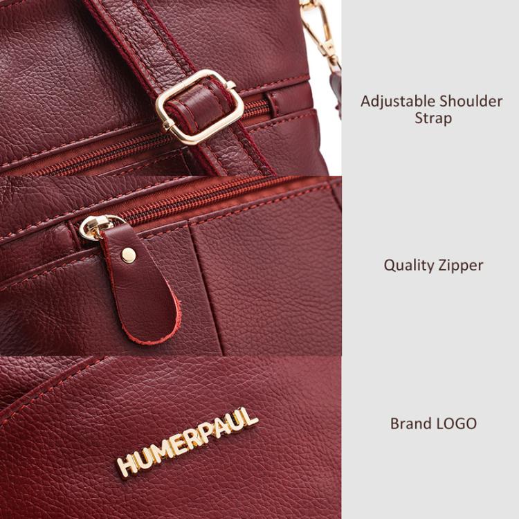 HUMERPAUL WB201 Women Leather Shoulder Bag Large Capacity Crossbody Bag(Blue) - Image 5
