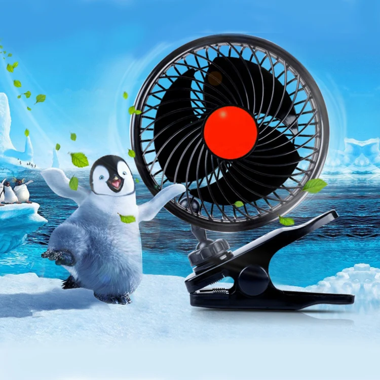 HUXIN HX-T604E 12W 6inch 360 Degree Adjustable Rotation Clip One Head Low Noise Mini Electric Car Fan with Roller Switch, DC24V - Image 6