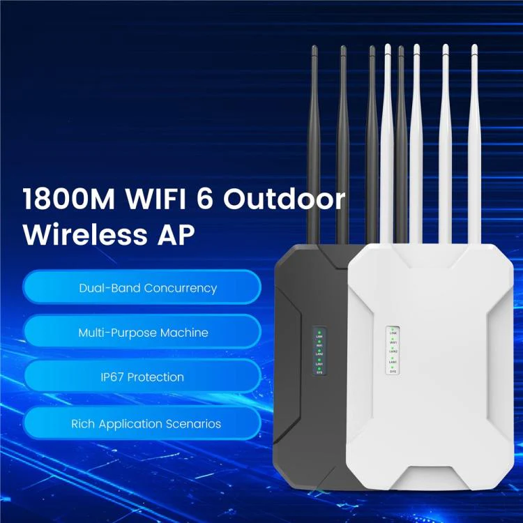 HW1800S WiFi 6 Outdoor Wireless Access Point 1800Mbps Waterproof Dual Band Gigabit Router, Plug:US Plug(Black) - Image 5