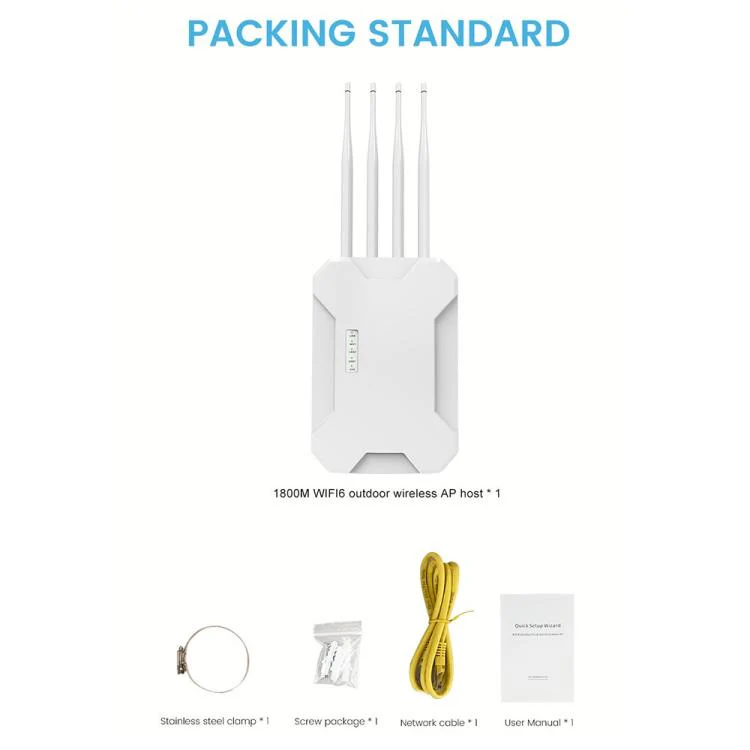 HW1800S WiFi 6 Outdoor Wireless Access Point 1800Mbps Waterproof Dual Band Gigabit Router, Plug:US Plug(White) - Image 11