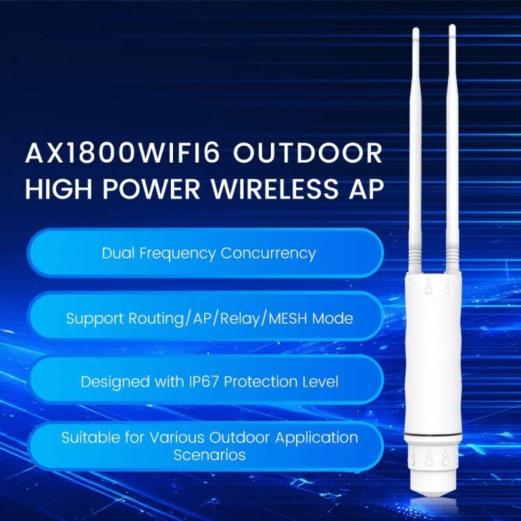HW1800Y IP67 Waterproof Outdoor AP Repeater WiFi 6 AX1800 2.4 / 5.8G Dual Band MESH Router, Plug:EU Plug - Image 7