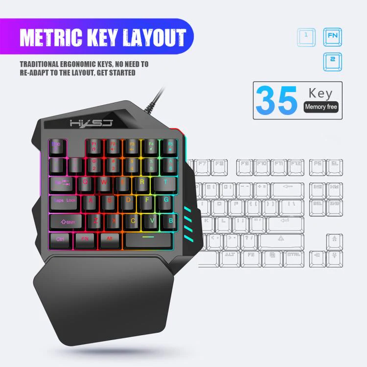 HXSJ Master-P5+V100+A867 Gaming Keyboard and Mouse Adapter Set for PS5(Black) - Image 15