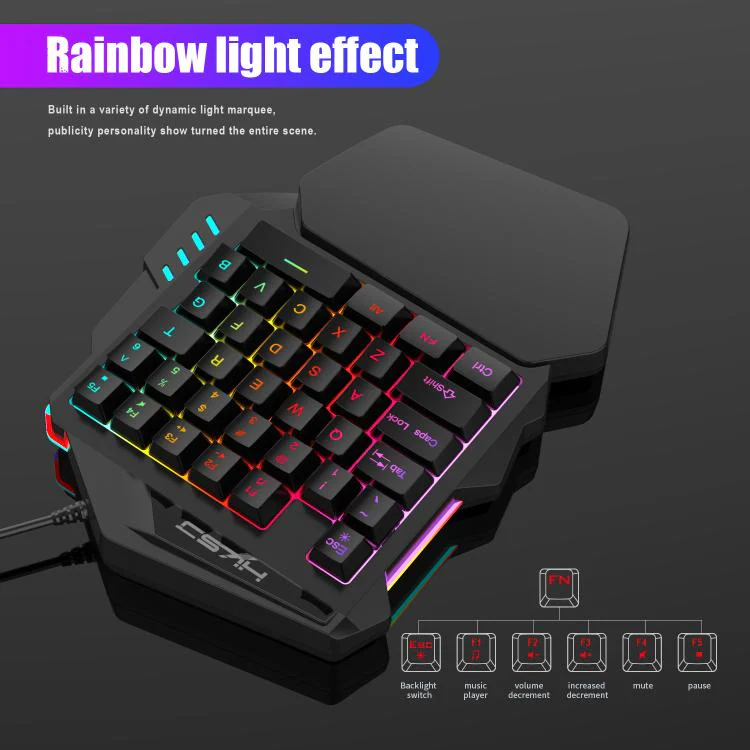 HXSJ Master-P5+V100+A867 Gaming Keyboard and Mouse Adapter Set for PS5(Black) - Image 16
