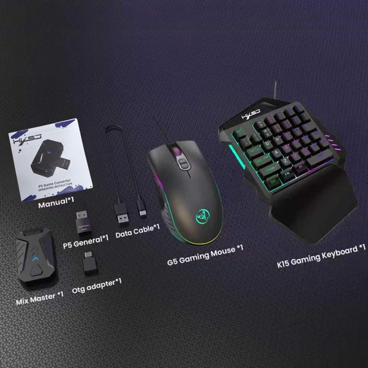 HXSJ Master-P5+V100+A867 Gaming Keyboard and Mouse Adapter Set for PS5(Black) - Image 17