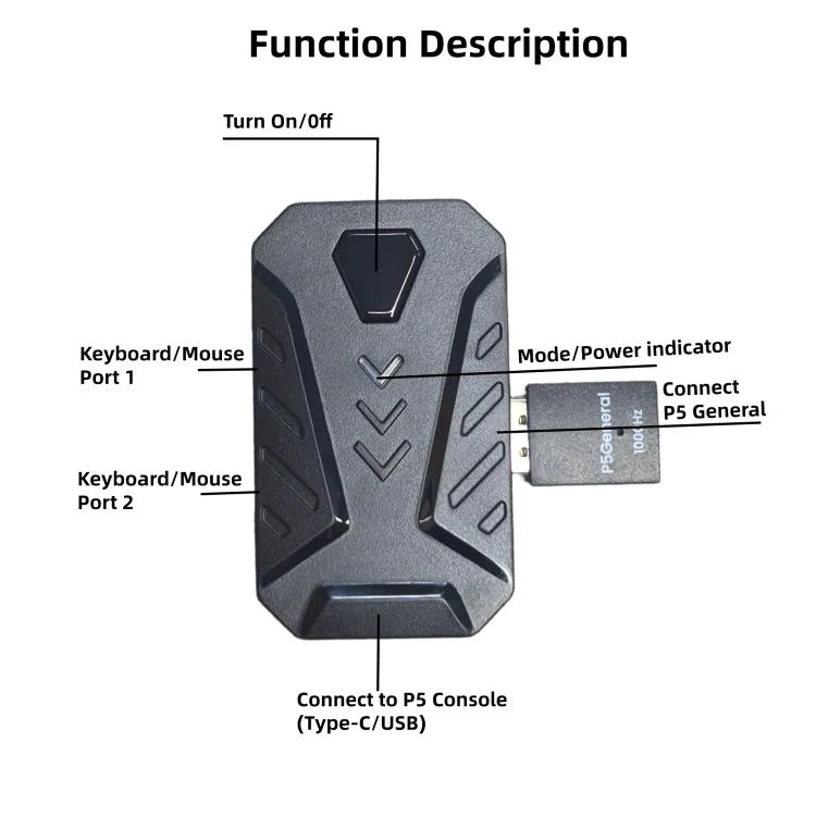HXSJ Master-P5+V100+A867 Gaming Keyboard and Mouse Adapter Set for PS5(Black) - Image 9
