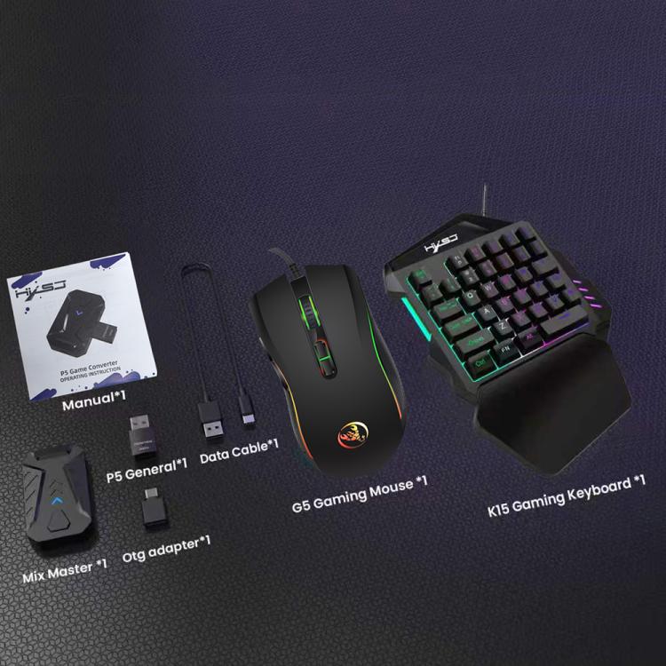 HXSJ Master-P5+V100+A869 Gaming Keyboard and Mouse Adapter Set for PS5(Black) - Image 17
