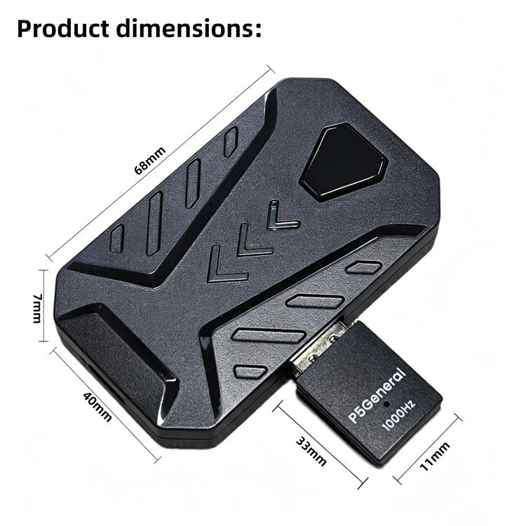 HXSJ Master-P5+V100+H300 Gaming Keyboard and Mouse Adapter Set for PS5(Black) - Image 9