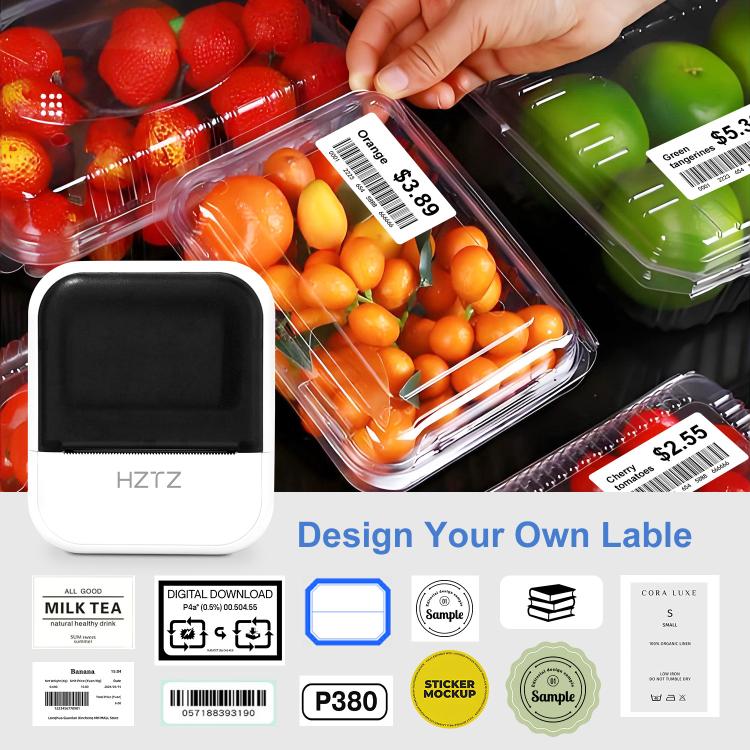 HZTZ C50 Portable Label Printer & Mini Tattoo Stencil Machine 2 Inch Inkless Thermal Label Maker(White) - Image 5