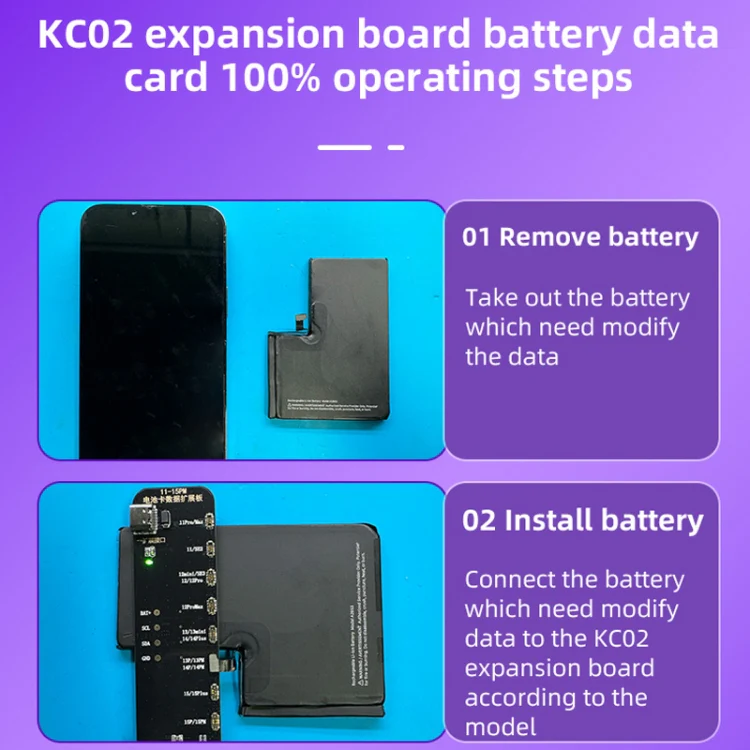 i2C KC02 Battery Data Repair Expansion Board Modifying Battery Efficiency for iPhone 11-15 Pro Max - Image 9