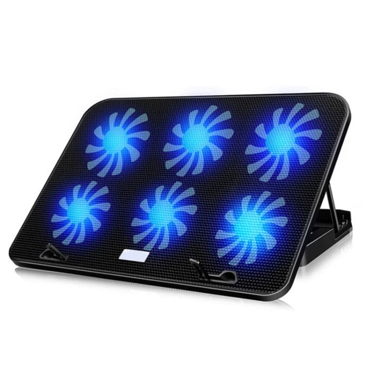 ICE COOREL Notebook Computer Base Speed Control Silent Six-fan Cooling Holder Cooling Rack, Style: Premium Edition(Black) - Image 2