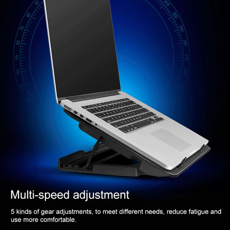 ICE COOREL Notebook Computer Base Speed Control Silent Six-fan Cooling Holder Cooling Rack, Style: Premium Edition(Charm Powder) - Image 11