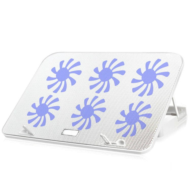 ICE COOREL Notebook Computer Base Speed Control Silent Six-fan Cooling Holder Cooling Rack, Style: Premium Edition(Lvory) - Image 2