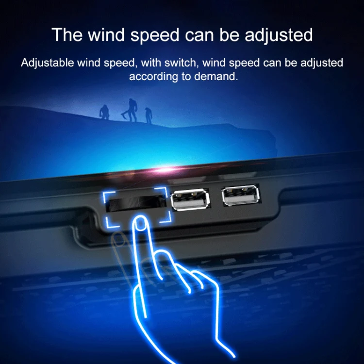 ICE COOREL Notebook Computer Base Speed Control Silent Six-fan Cooling Holder Cooling Rack, Style: Premium Edition(Lvory) - Image 4