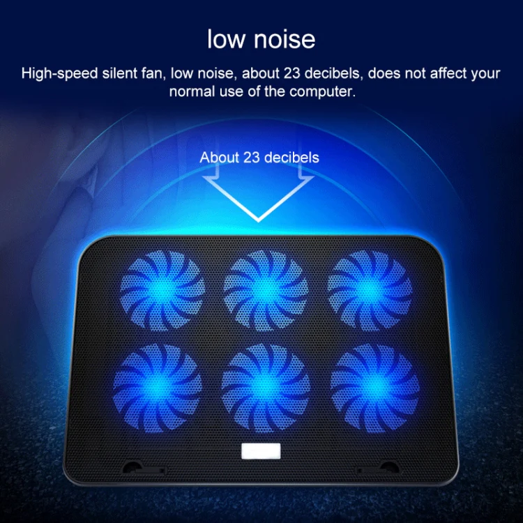 ICE COOREL Notebook Computer Base Speed Control Silent Six-fan Cooling Holder Cooling Rack, Style: Premium Edition(Lvory) - Image 8