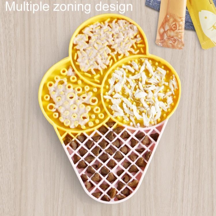 Ice-Cream Silicone Pet Licking Tray Cats And Dogs Anti-Choking Slow Eating Pad(Blue) - Image 7