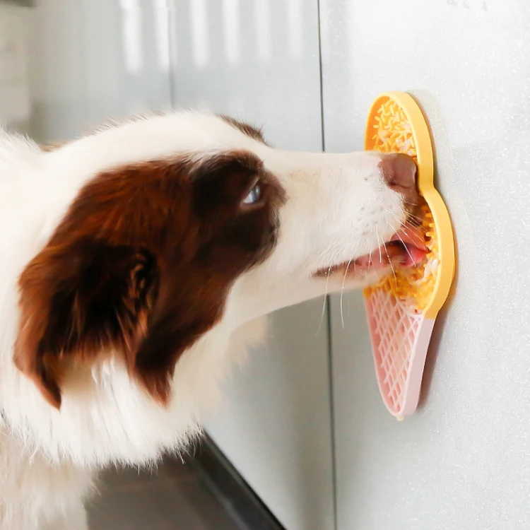 Ice-Cream Silicone Pet Licking Tray Cats And Dogs Anti-Choking Slow Eating Pad(Yellow) - Image 8