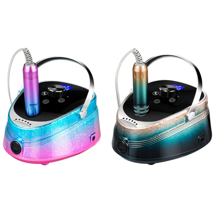 Ice Flower Gradient Rechargeable Low Noise Nail Polishing Machine, Specification: EU Plug (Yellow Green) - Image 2