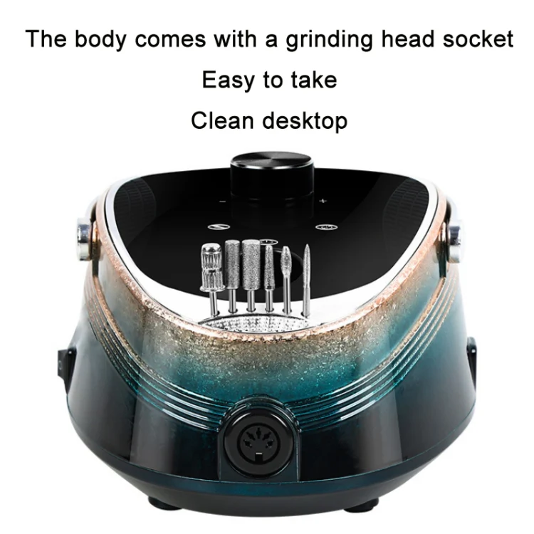 Ice Flower Gradient Rechargeable Low Noise Nail Polishing Machine, Specification: EU Plug (Yellow Green) - Image 4