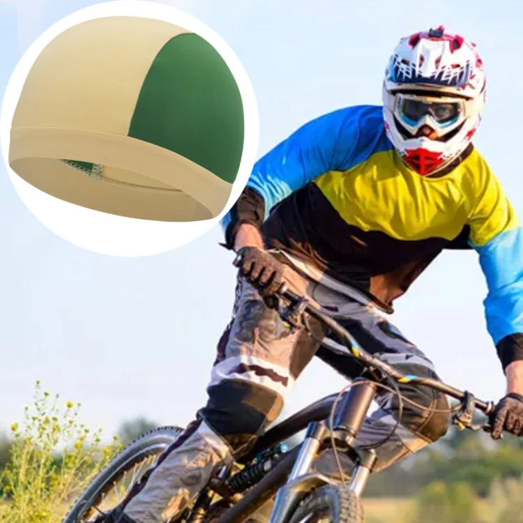 Ice Silk Riding Cap Outdoor Mountain Bike Helmet Inner Hat Sunscreen Absorbent Wicking Sports Cap, Size: Free code(Black) - Image 7