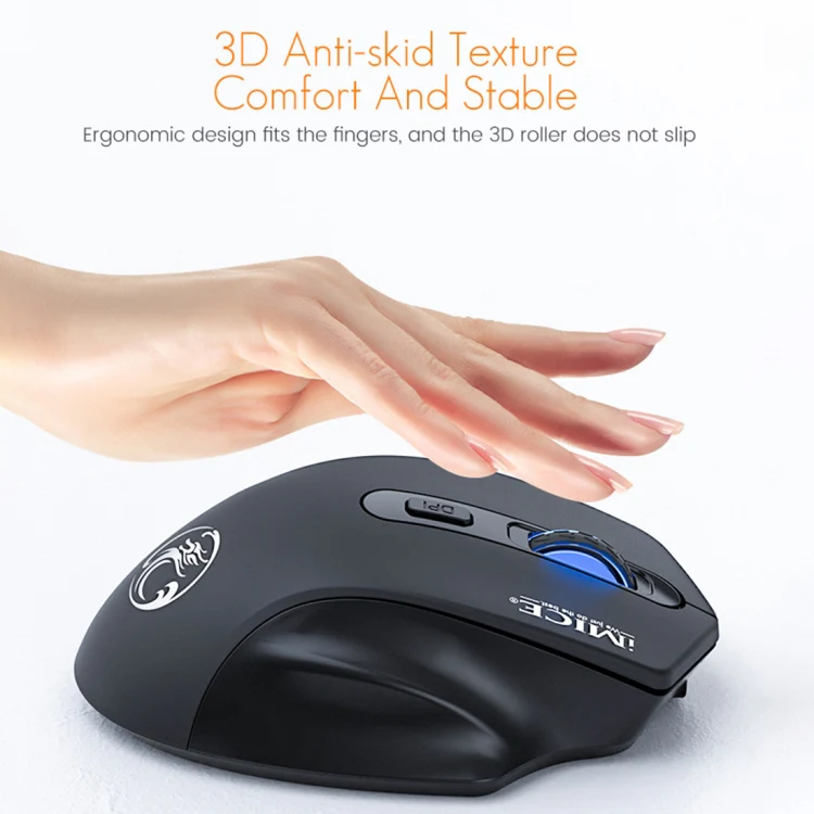 iMICE G-1800 Rechargeable 4 Buttons 1600 DPI 2.4GHz Silent Wireless Mouse for Computer PC Laptop(Black) - Image 6