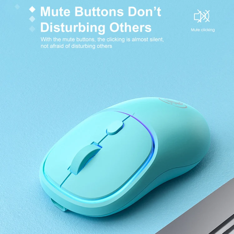 iMICE W-618 Rechargeable 4 Buttons 1600 DPI 2.4GHz Bluetooth Silent Wireless Mouse for Computer PC Laptop (Pink) - Image 5