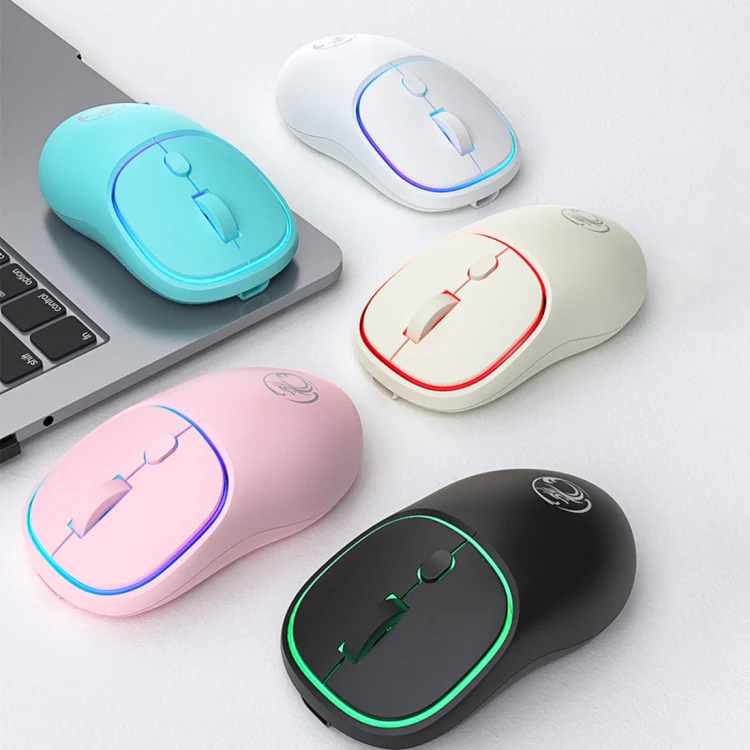 iMICE W-618 Rechargeable 4 Buttons 1600 DPI 2.4GHz Silent Wireless Mouse for Computer PC Laptop (Blue) - Image 3