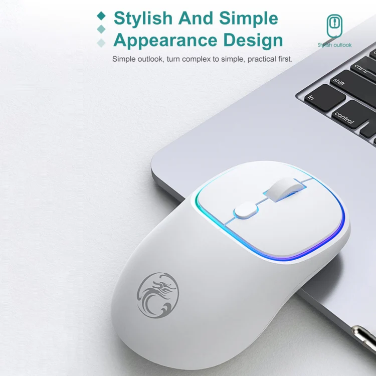 iMICE W-618 Rechargeable 4 Buttons 1600 DPI 2.4GHz Silent Wireless Mouse for Computer PC Laptop (Blue) - Image 4
